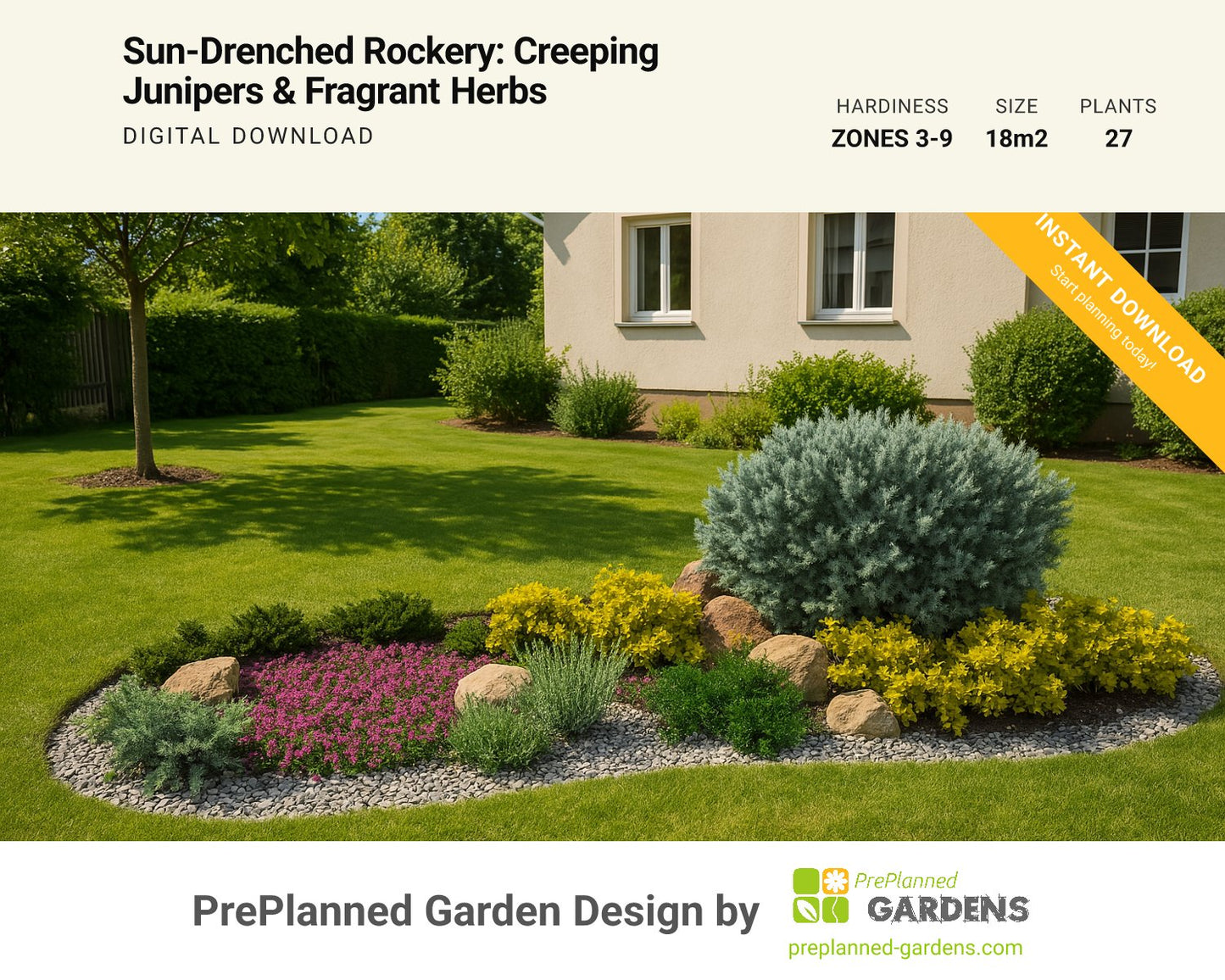 GR1395 garden blueprint — instant digital download
