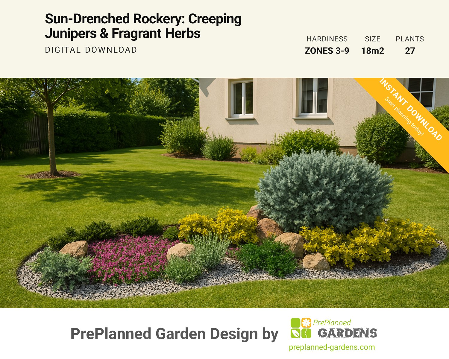 GR1395 garden blueprint — instant digital download