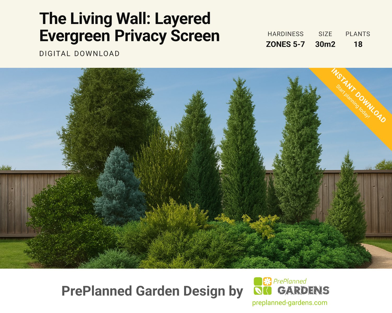 GR1533 garden blueprint — instant digital download