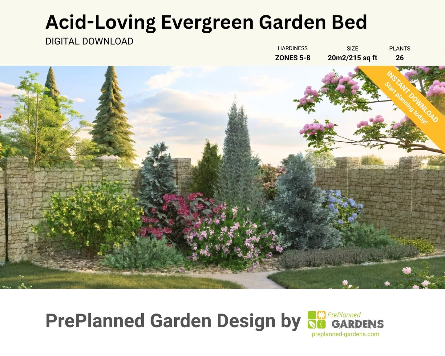 Acid-Loving Evergreen Garden Bed