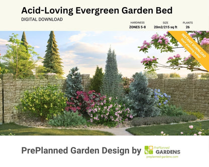 Acid-Loving Evergreen Garden Bed