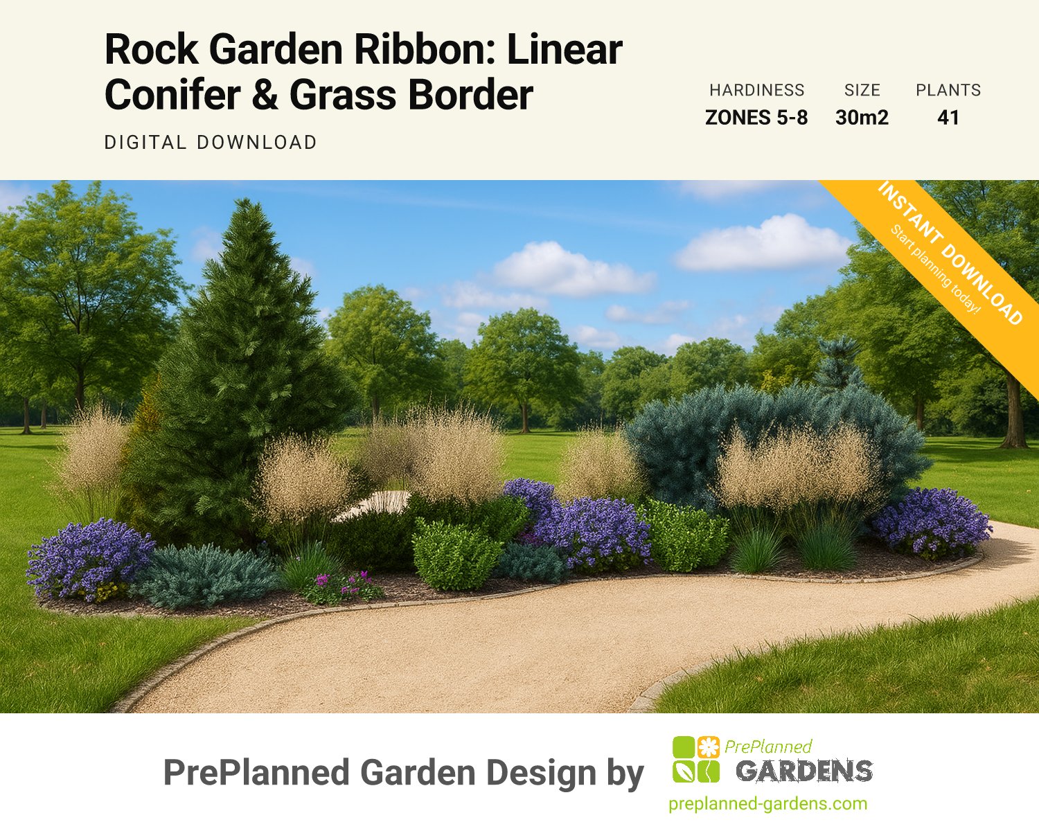 GR1561 garden blueprint — instant digital download