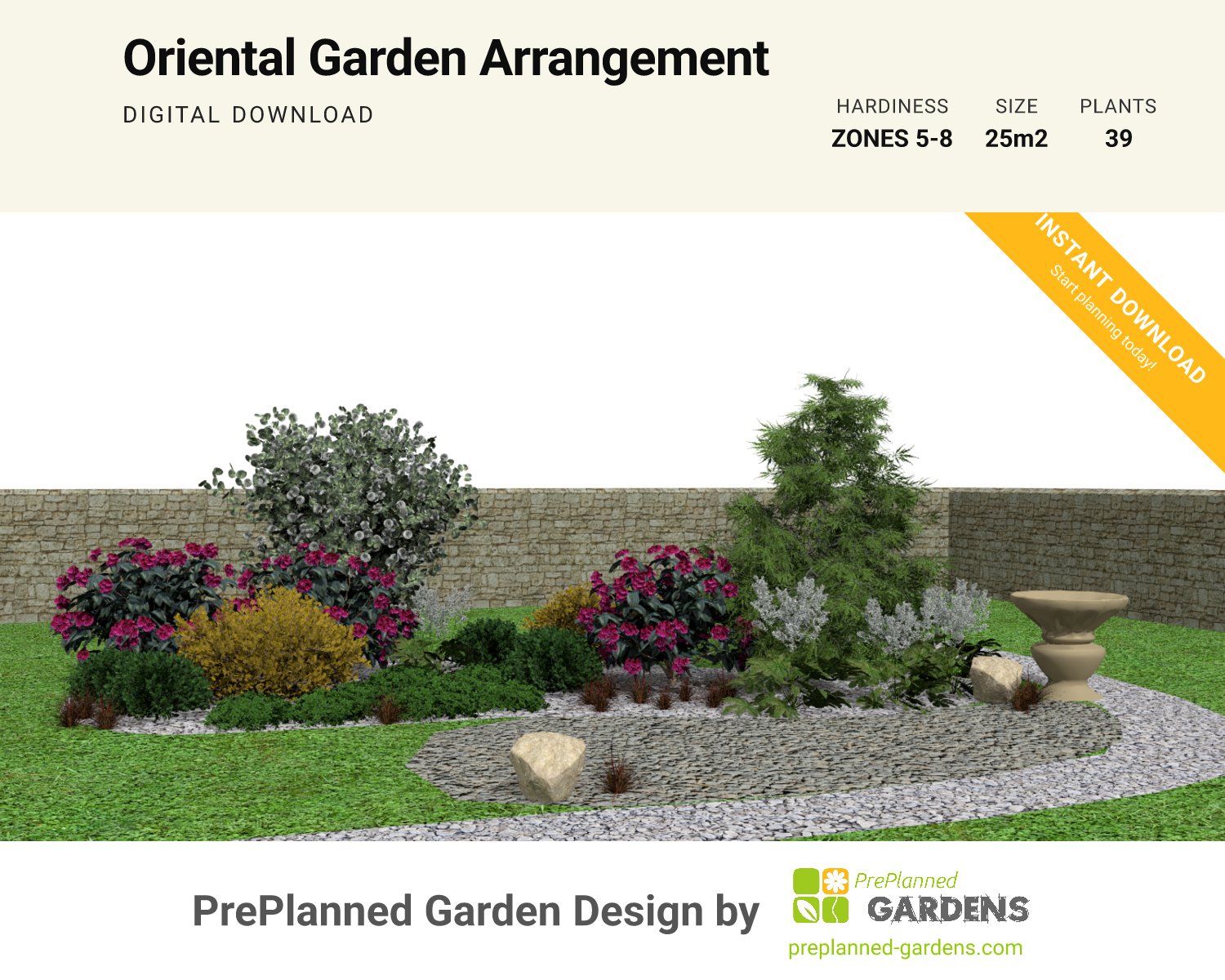 GR1728 garden blueprint — instant digital download