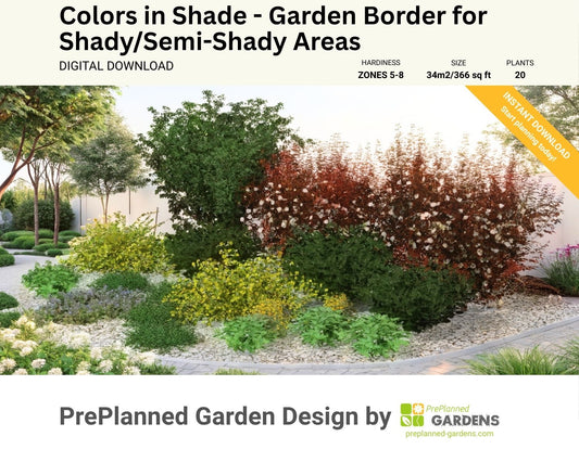 Colors in Shade - Garden Border for Shady/Semi-Shady Areas