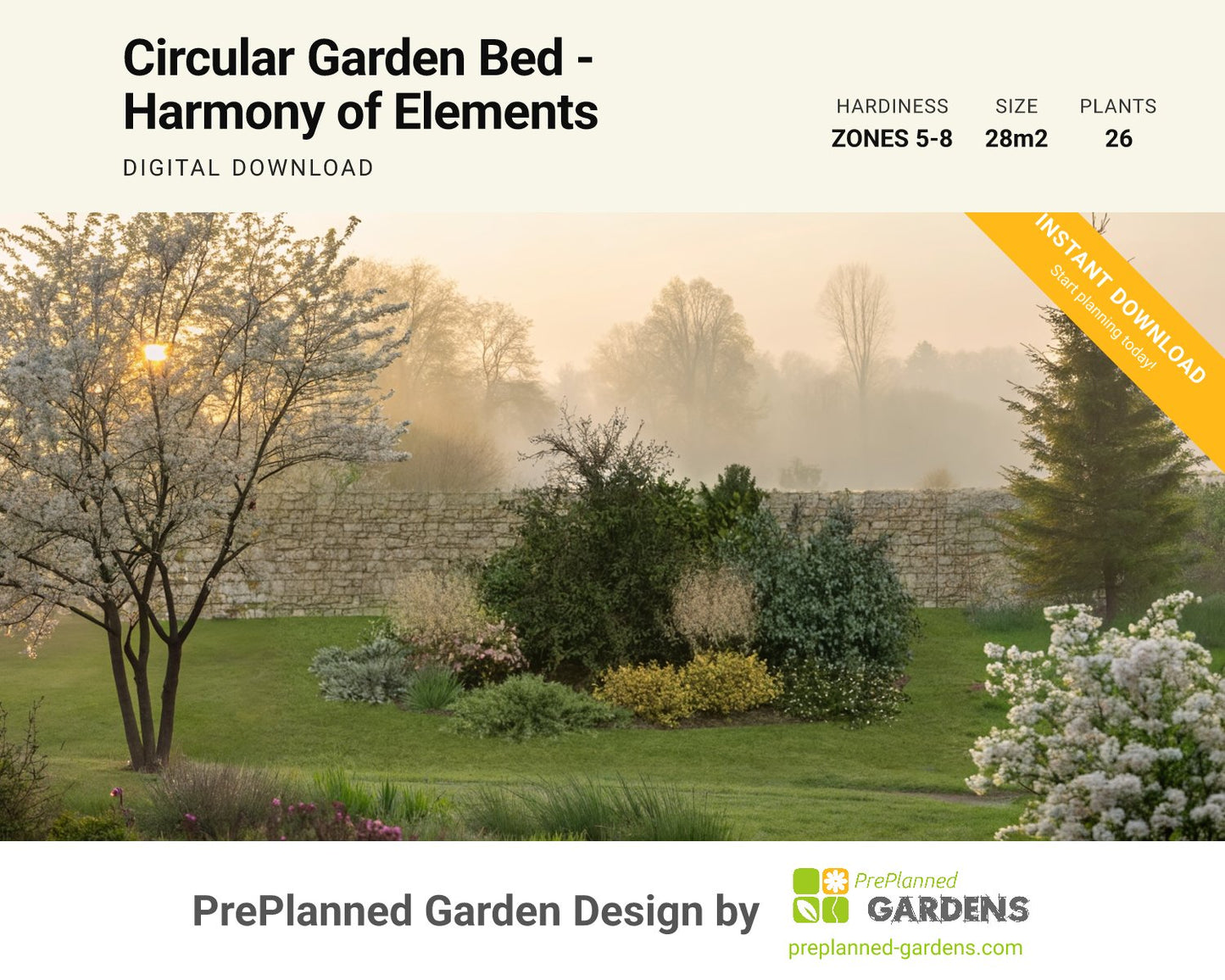 GR2703 garden blueprint — instant digital download