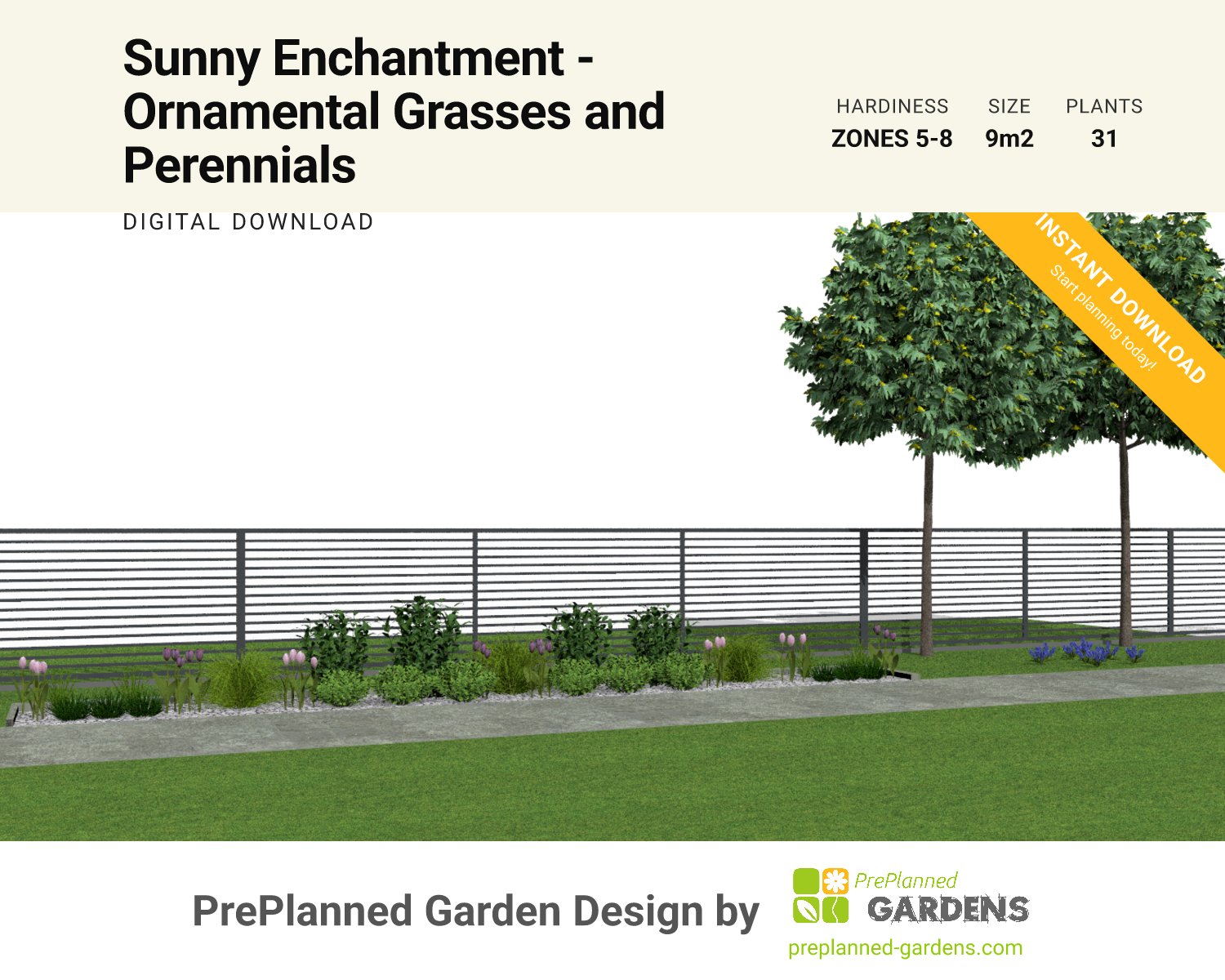 GR4001 garden blueprint — instant digital download
