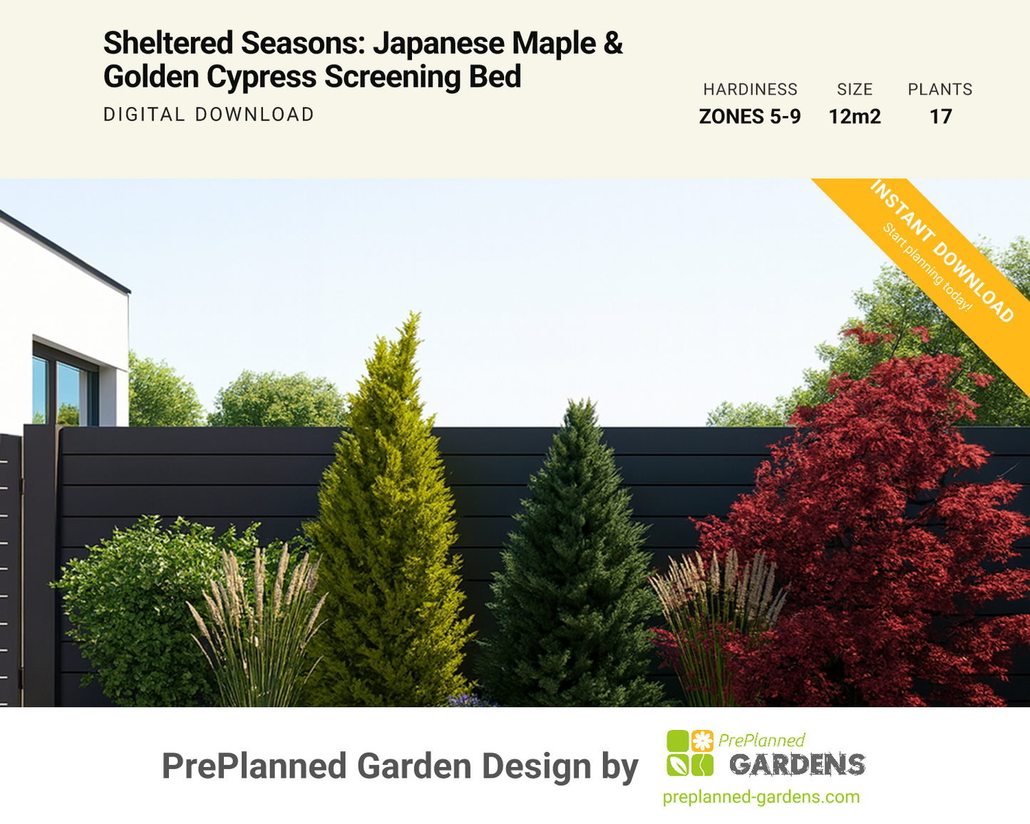 GR4014 garden blueprint — instant digital download