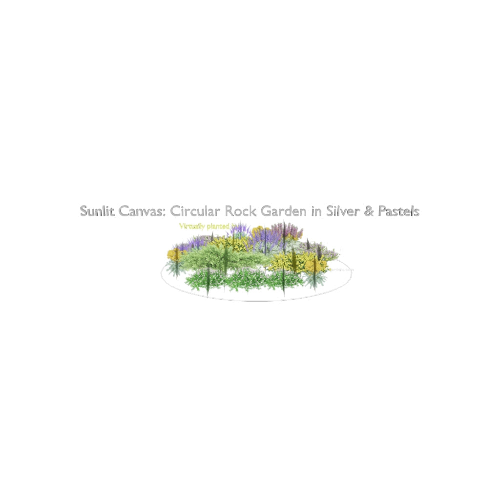 3D model of Sunlit Canvas: Circular Rock Garden in Silver & Pastels